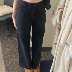 Zara black marine wide leg jeans